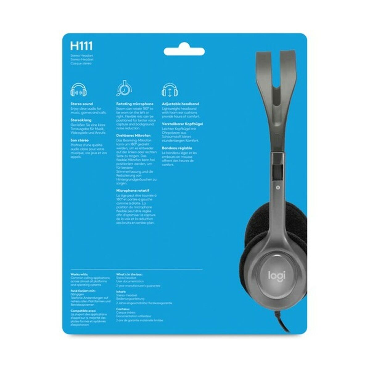 Headphones with Microphone Logitech 981-000593 Grey-8