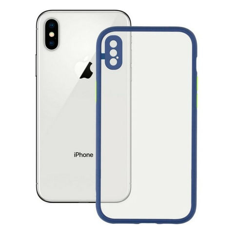 Mobile cover iPhone X , XS KSIX Duo Soft Blue-0